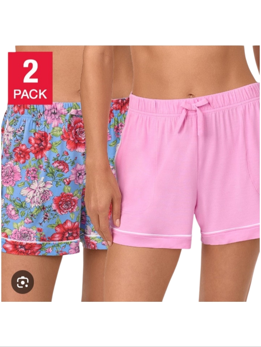 New Room Service 2 Pack Lounge Short Size Large Begonia & Blue Floral Pj Pajama